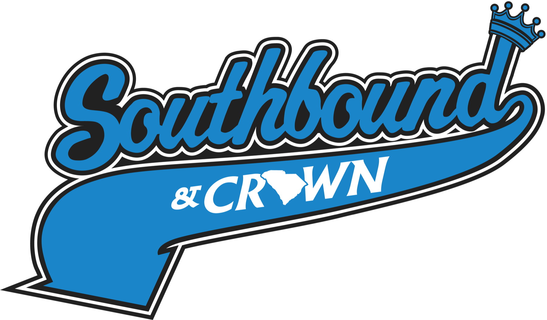 Southbound & Crown script logo shaped like the Carolinas