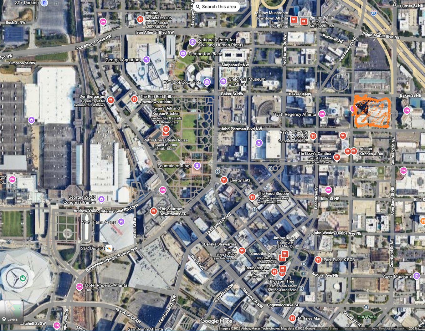 Atlanta Downtown Map – Howe Family WC26